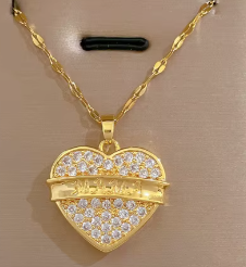 Heart Shaped Pendant Necklaces High Quality 18k Gold Plated Stainless Steel- Available in Multiple Designs