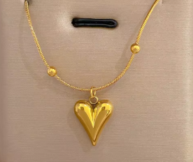 Heart Shaped Pendant Necklaces High Quality 18k Gold Plated Stainless Steel- Available in Multiple Designs