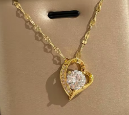 Heart Shaped Pendant Necklaces High Quality 18k Gold Plated Stainless Steel- Available in Multiple Designs