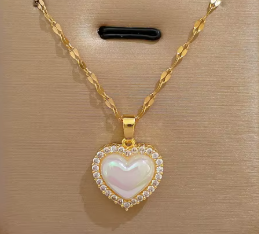 Heart Shaped Pendant Necklaces High Quality 18k Gold Plated Stainless Steel- Available in Multiple Designs