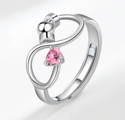 925 Sterling Silver 12 Zircon Birthstone Rings Personality Rotating Infinity Engagement Wedding Anti-Anxiety