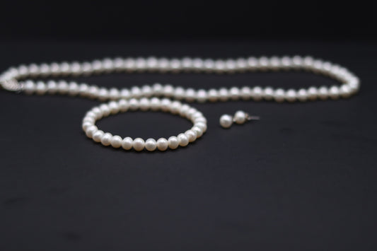 Cultured Freshwater Pearl Necklace Set 3PC