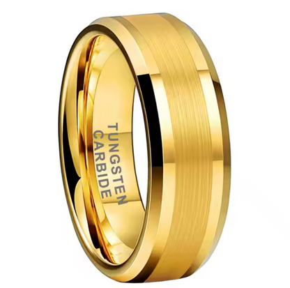 Classic Tungsten Carbide Gold Plated 8mm Wedding Band for Men Women