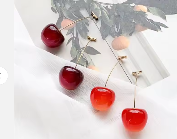 Cherry-Shaped Drop Earrings in Different Sizes