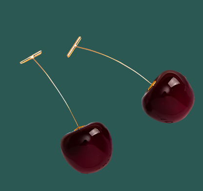 Cherry-Shaped Drop Earrings in Different Sizes