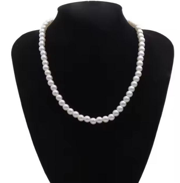 Simple Pearl Beaded Choker Necklace for Women