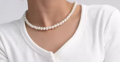 Simple Pearl Beaded Choker Necklace for Women