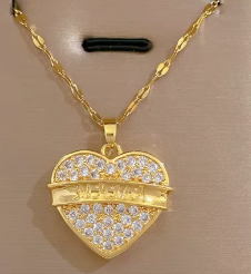 Elegant Heart  Pendant Necklaces High Quality 18k Gold Plated Stainless Steel