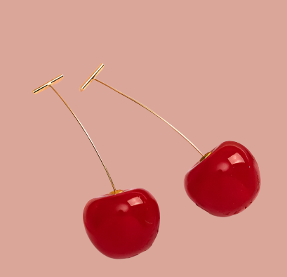 Cherry-Shaped Drop Earrings in Different Sizes