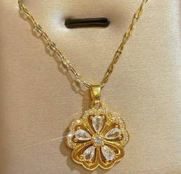 High Quality Flower Pendant Necklaces 18k Gold Plated Stainless Steel- Multiple Designs
