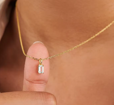 Birthstone 18k Gold Plated Stainless Steel Hypoallergenic Non Tarnish Waterproof Crystal Rhinestone Pendant Necklaces
