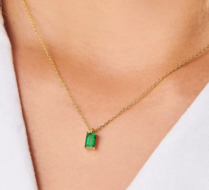 Birthstone 18k Gold Plated Stainless Steel Hypoallergenic Non Tarnish Waterproof Crystal Rhinestone Pendant Necklaces