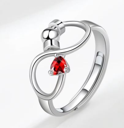 925 Sterling Silver 12 Zircon Birthstone Rings Personality Rotating Infinity Engagement Wedding Anti-Anxiety