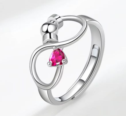 925 Sterling Silver 12 Zircon Birthstone Rings Personality Rotating Infinity Engagement Wedding Anti-Anxiety