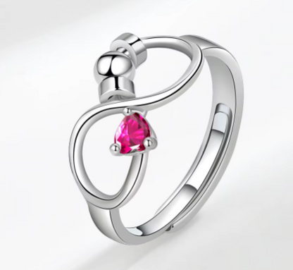 925 Sterling Silver 12 Zircon Birthstone Rings Personality Rotating Infinity Engagement Wedding Anti-Anxiety
